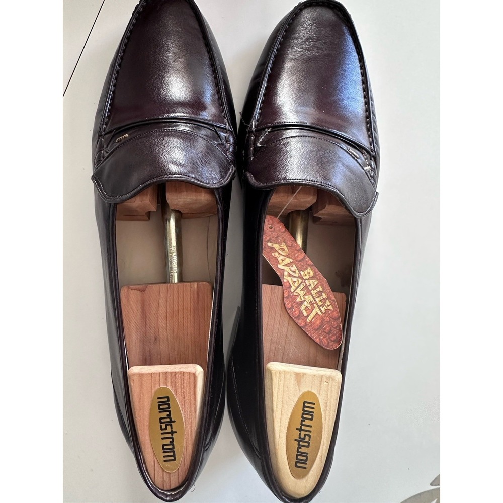 VTG Bally Parawet Barnes Brown Nappa Loafers Mens 12M Switzerland NIB 1992